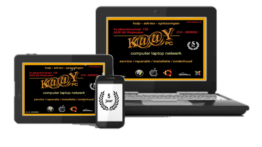 KaayPC voor hulp bij laptop tablet en mobiele telefoon